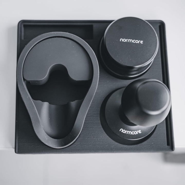 Normcore Espresso 58 mm Siebträger-Stopfstation, kompakte Stopfstation, Barista-Eck-Tamping-Matte mi