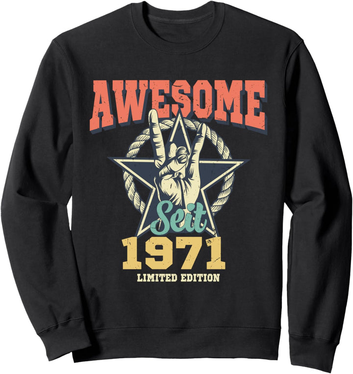 Awesome Since 1971 Jahrgang 49 Geburtstag Geschenk Vintage Sweatshirt