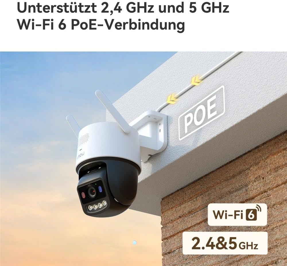 Imou Titan Pro 6MP Überwachungskamera WLAN/PoE, 360° PTZ, KI-Erkennung, 30m Nachtsicht, Sirene & Lic