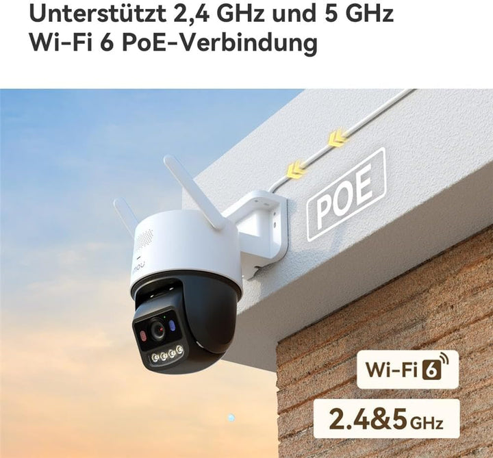 Imou Titan Pro 6MP Überwachungskamera WLAN/PoE, 360° PTZ, KI-Erkennung, 30m Nachtsicht, Sirene & Lic