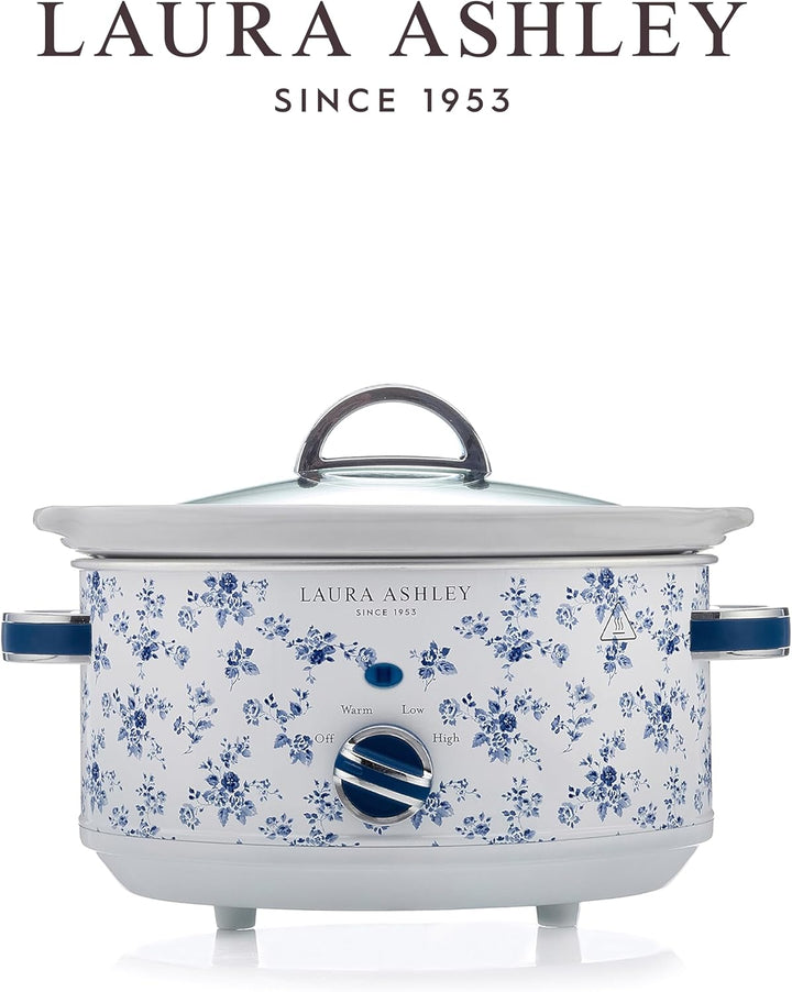Laura Ashley 3,5 Liter Schongarer mit China Rose Print von VQ - Slowcooker für 4 bis 5 Personen, Ene