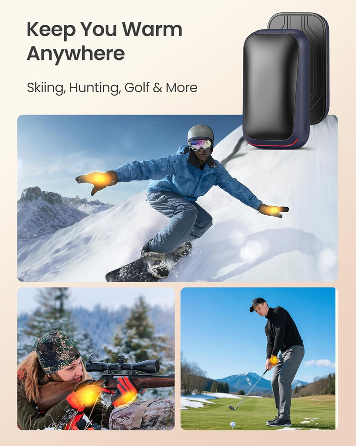 Gaiatop Taschenwärmer Handwärmer Elektrisch 2-Pack mit Magnet, 4000mAh USB Wiederverwendbar, 3s Schn
