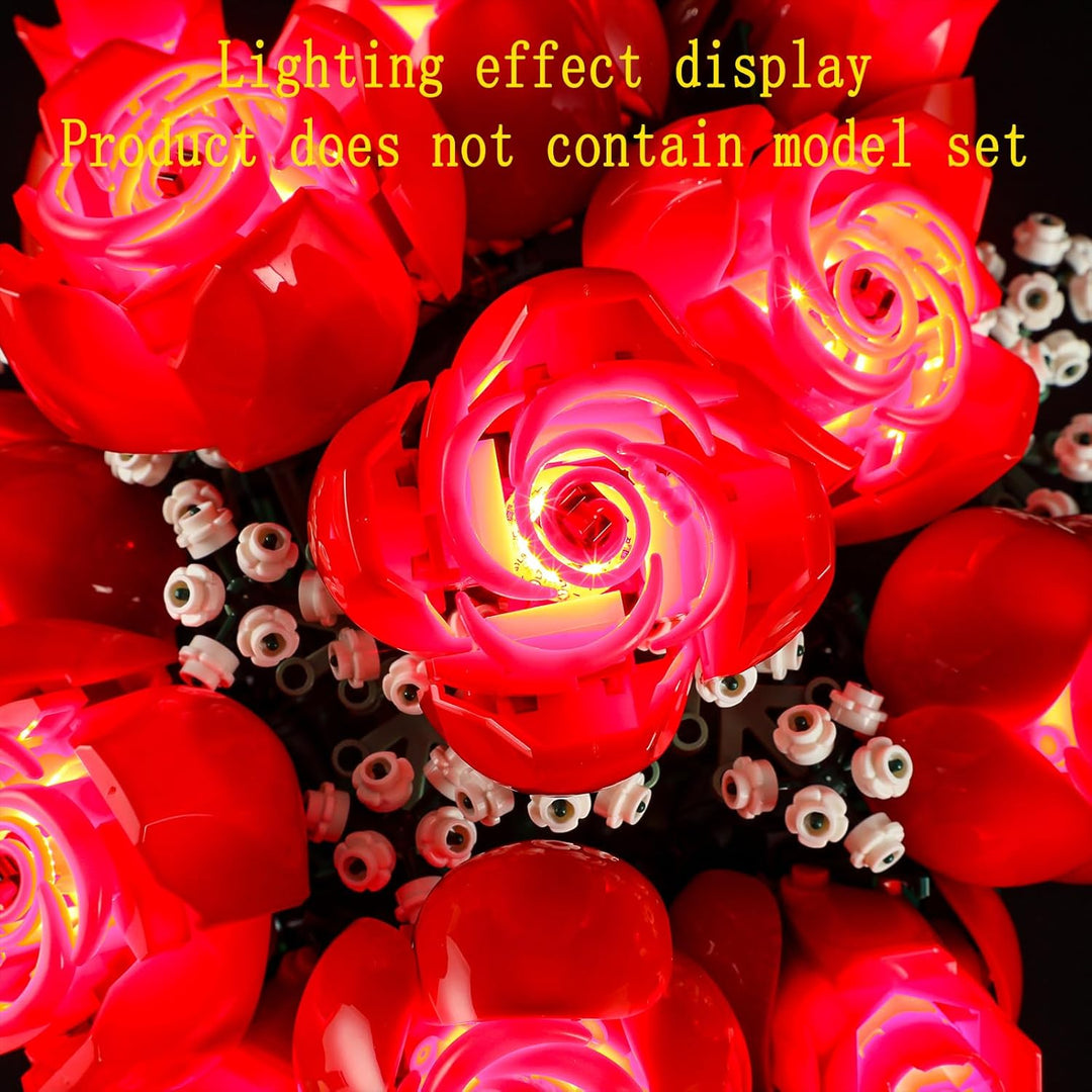 GEAMENT LED Licht-Set Kompatibel mit Lego Rosenstrauss (Bouquet of Roses) - Beleuchtungsset für Icon