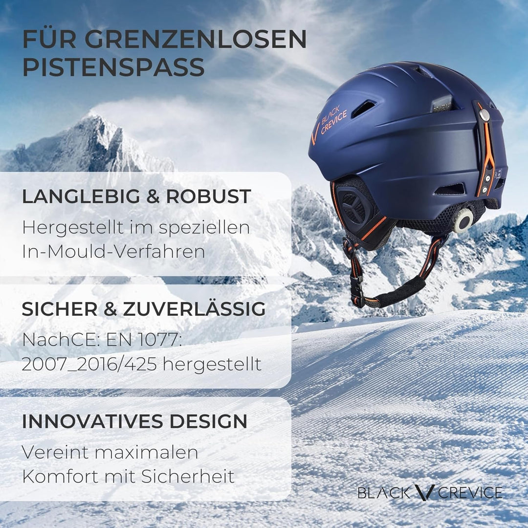 Black Crevice Skihelm Streif I Stossfester Skihelm in sportlichem Design I Skihelm Herren &amp; Damen I