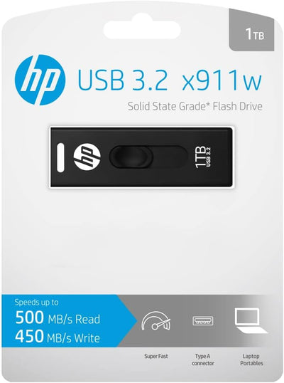 HP x911w USB SSD 3.2 Flash-Laufwerk 1TB, 500MB/s Lesegeschwindigkeit, 450MB/s Schreibgeschwindigkeit