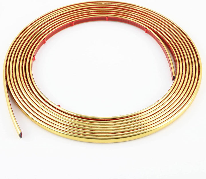 10m Goldene Zierleiste, abziehen und aufkleben, flexible Spiegel, Wand, Decke, Boden, Schrank, Flies
