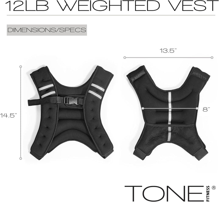 Tone Fitness Gewichtsweste, 5,4 kg 5,4 kg, Schwarz, 5,4 kg, Schwarz