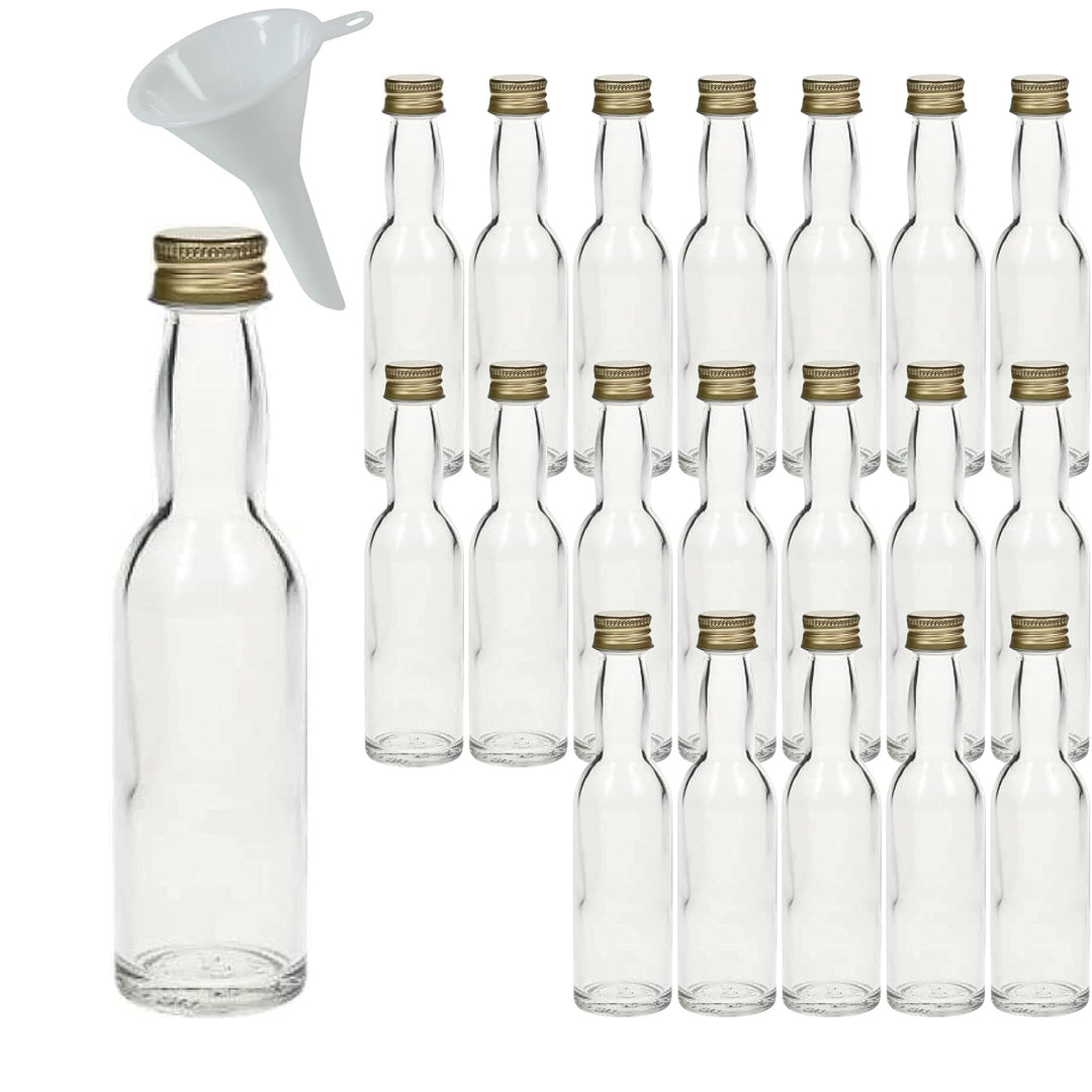 mikken 20 Mini Glasflaschen 40 ml mit Schraubverschluss inkl. Trichter, 40 ml