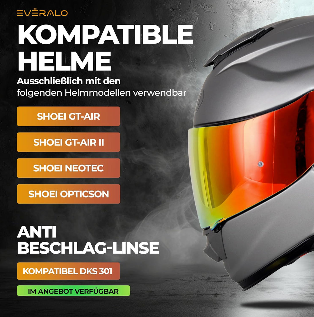 kompatibel mit Visier Shoei Gt Air - Gt Air 2 - Neotec - Opticson - Cns 1 (Rot Chrom), Rot Chrom