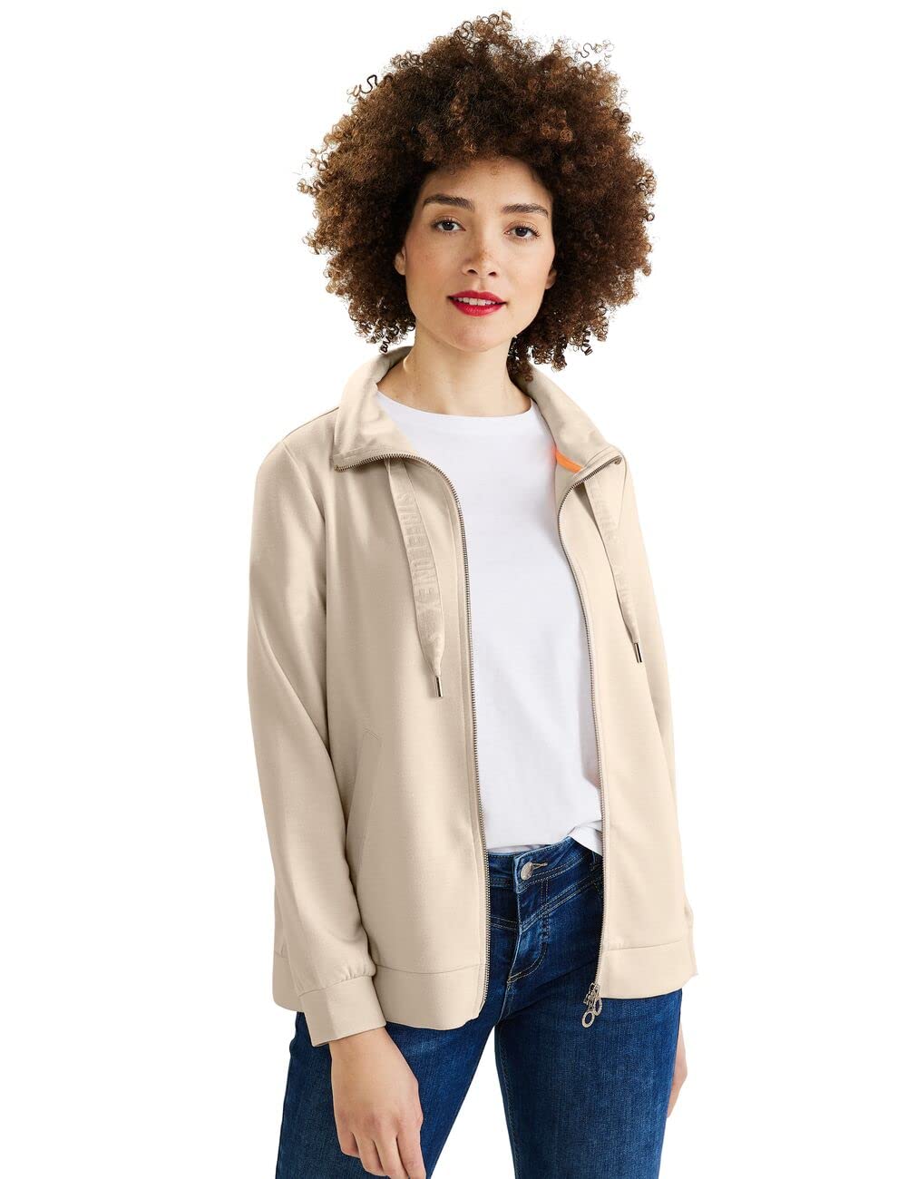 Street One Damen Sweatjacke mit Stehkragen
