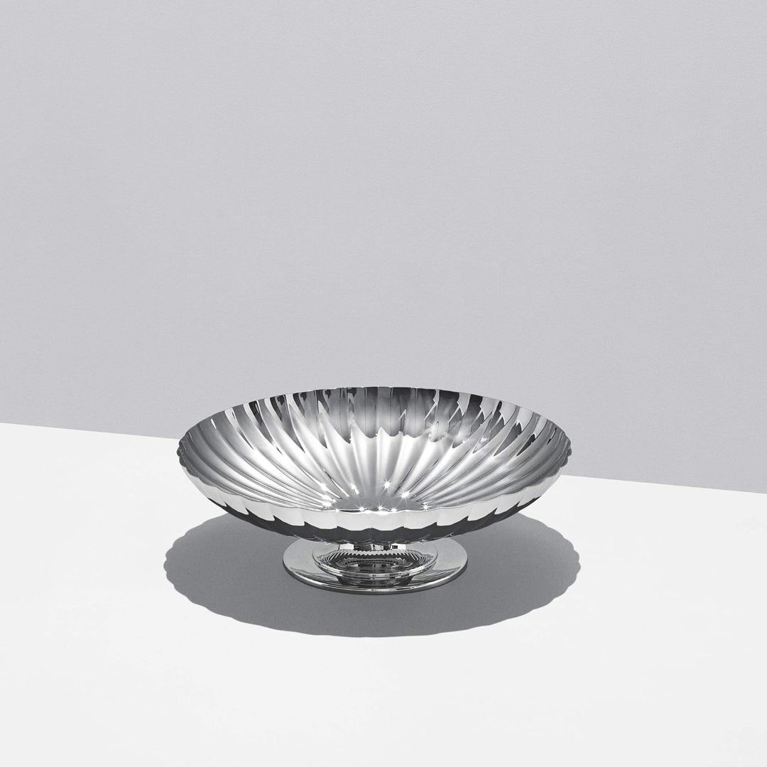 Georg Jensen Servierteller mit Standfuss, Edelstahl, Stainless Steel 28 x 28 x 8.5 cm
