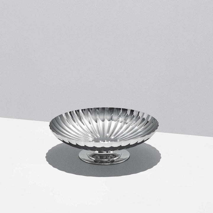 Georg Jensen Servierteller mit Standfuss, Edelstahl, Stainless Steel 28 x 28 x 8.5 cm