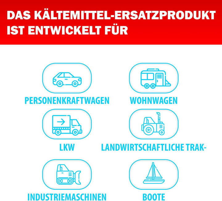 Ersatz für R134a Kältemittel Gas 3 x 235 g mit Schlauch für Klimaanlage – Auto Klimaanlage Nachfülle