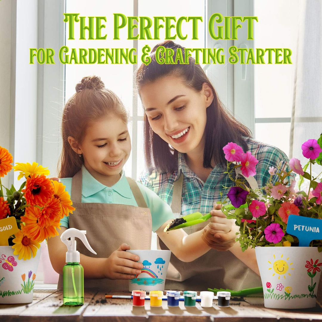 Malen Pflanzen Kinder, Blumen Bonsai Pflanzen Züchten, Gartenset für Mädchen und Jungen, Set Experim