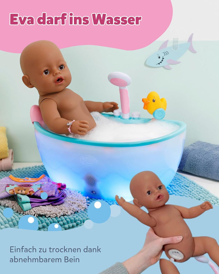 BABY born Eva 43cm, Babypuppe mit 10 Funktionen und Accessoires, für Kinder ab 3 Jahren, funktionier