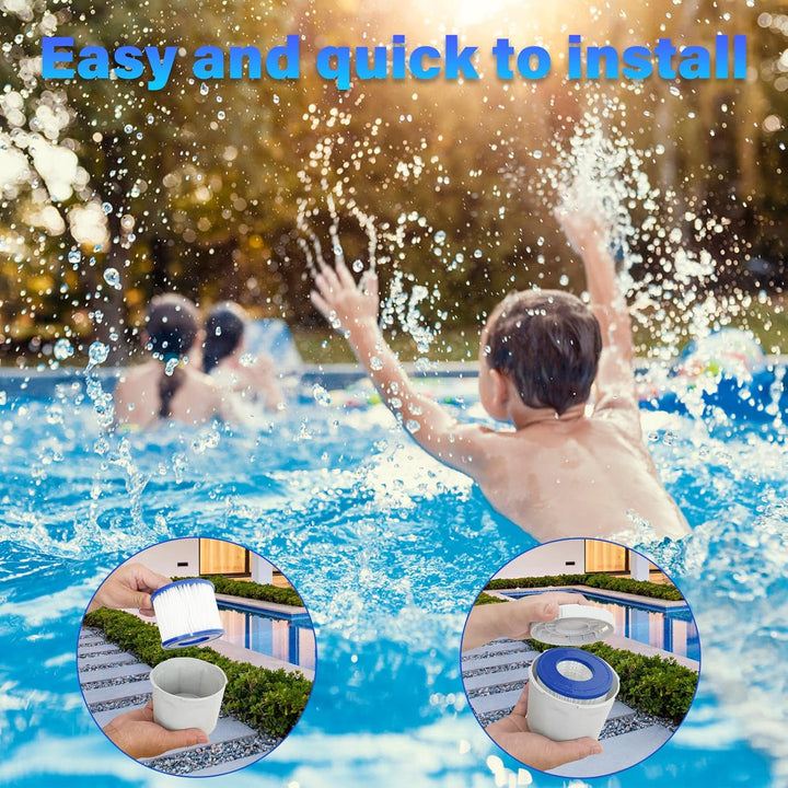 Sosayet Filter VI für Pool, 6 Stück Filterkartuschen VI für Bestway Miami, Monaco Lay-Z-Spa, Vegas,