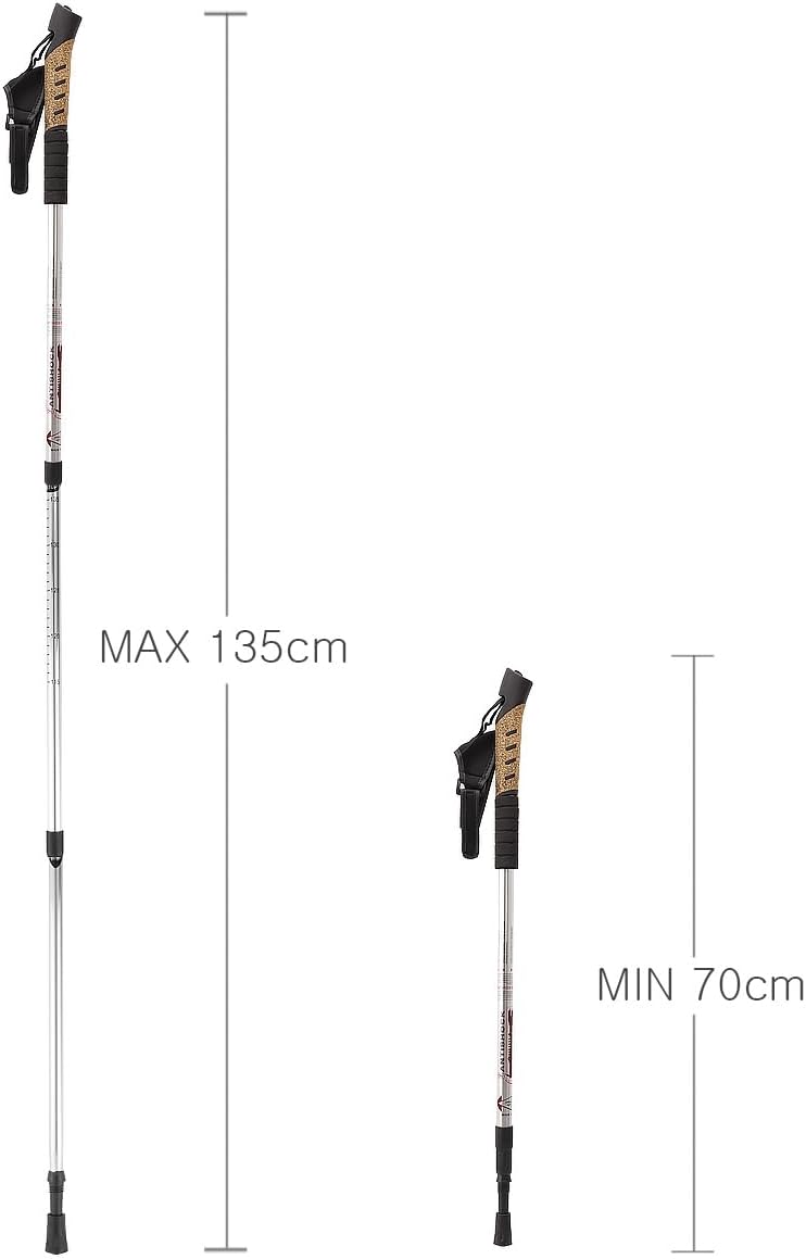 MidGard Nordic Walking Stöcke Teleskop Antischock Wanderstöcke aus Aluminiumlegierung mit Korkgriff