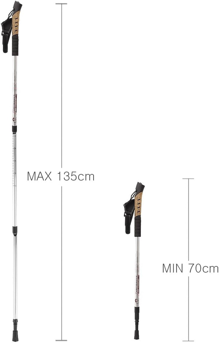 MidGard Nordic Walking Stöcke Teleskop Antischock Wanderstöcke aus Aluminiumlegierung mit Korkgriff