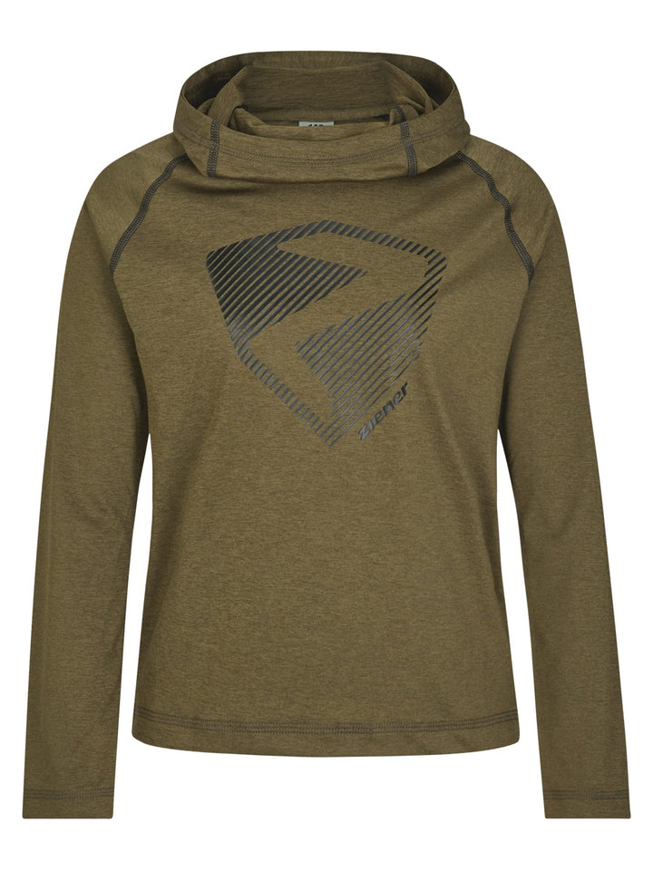 Ziener Unisex Kinder Janup Kapuzen-Pullover, Mid Layer | atmungsaktiv, elastisch, PFC frei (1er Pack