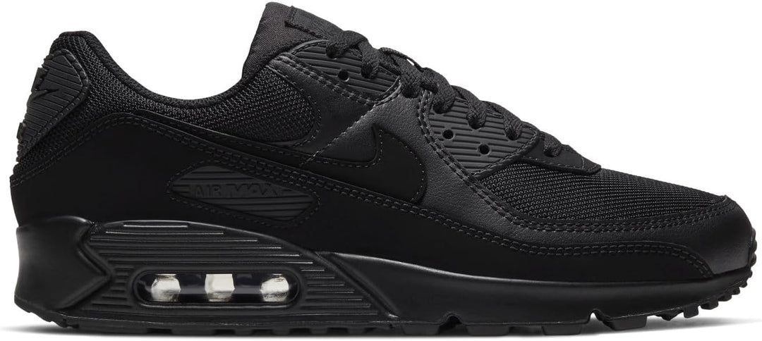 NIKE Air Max 90 Herren Sneaker Black Black Black White 46 EU, 46 EU Black Black Black White
