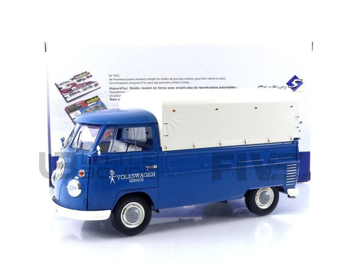 Solido 421187900 VW T1 Pritsche/Plane, Volkswagen Service, Baujahr 1950, Modellauto, Massstab 1:18,