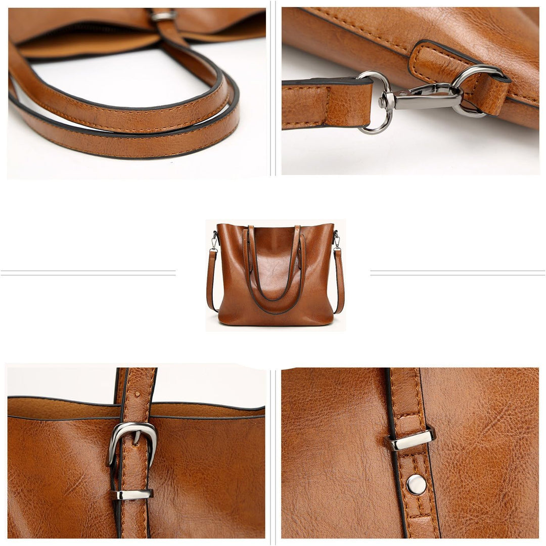 Coolives Damen Tote Shopper Tasche Schultertasche mit Schultergurt Umhängetasche Handtasche aus PU-L