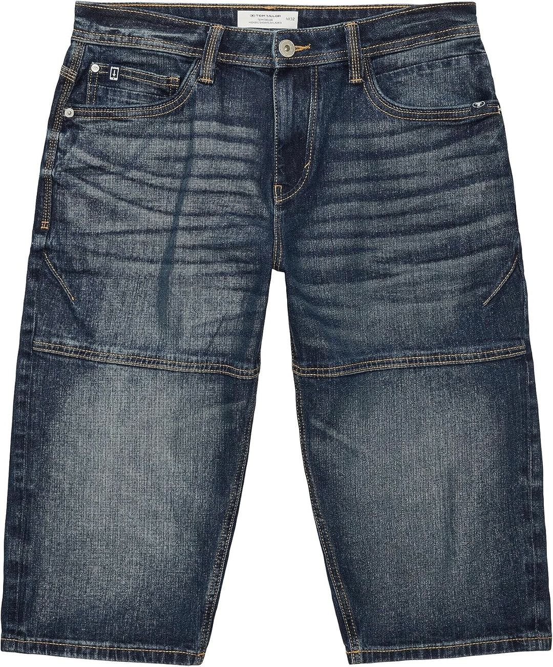 TOM TAILOR Herren Max Overknee Bermuda Shorts 30 10120 - Used Dark Stone Blue Denim, 30 10120 - Used