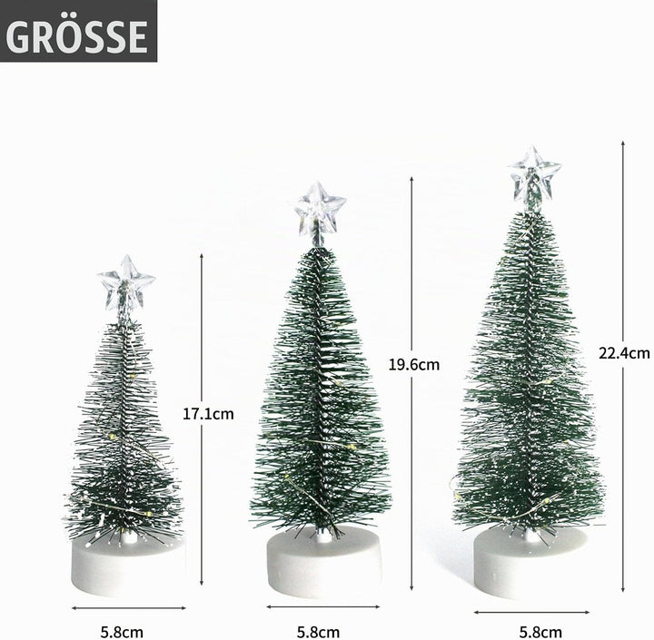 3 Stück LED Mini Weihnachtsbaum,Tannenbaum Künstlich Klein,Bunte Lichter Weihnachtsbaum,Mini Weihnac