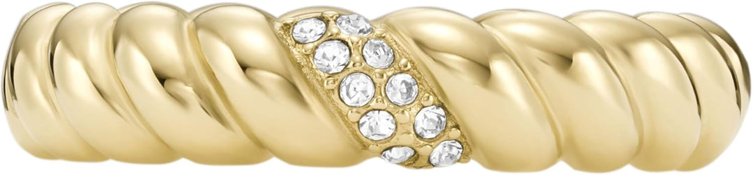 FOSSIL Ring Für Frauen, Breite: 4.8mm Gold Edelstahl Ring, JF04171710, 5.5 Gold