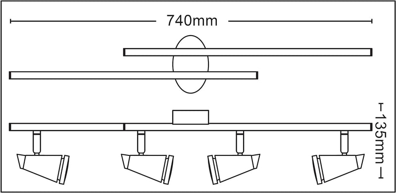 Trango 4-flammig LED Deckenleuchte 2992-42SD in Nickel matt incl. 4x 5 W 3-Stufen dimmbaren LED Leuc