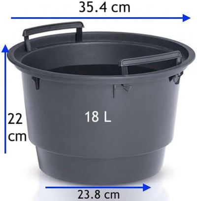 MELTOM Blumentopf mit Bewässerungssystem vertikaler Wellenoptik Einsatz Hoch 3D Effekt in Grau 3XL: