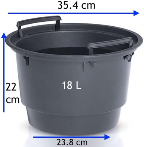 MELTOM Blumentopf mit Bewässerungssystem vertikaler Wellenoptik Einsatz Hoch 3D Effekt in Grau 3XL: