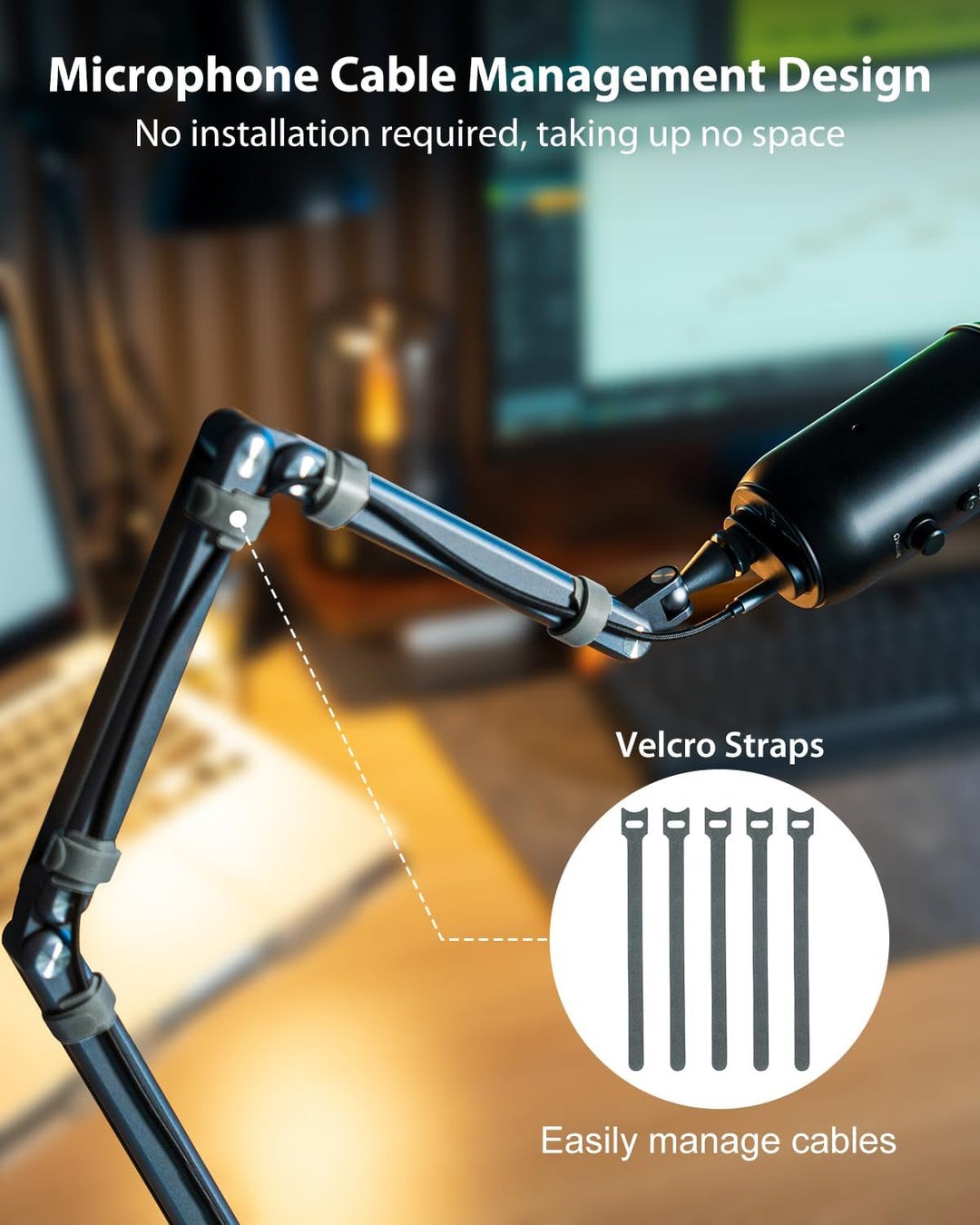 FULAIM Aluminium Mikrofon Arm kompatibel mit RODE Mikrofon, Einstellbarer Mikrofonständer für Shure