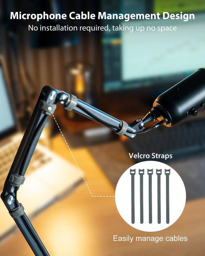 FULAIM Aluminium Mikrofon Arm kompatibel mit RODE Mikrofon, Einstellbarer Mikrofonständer für Shure