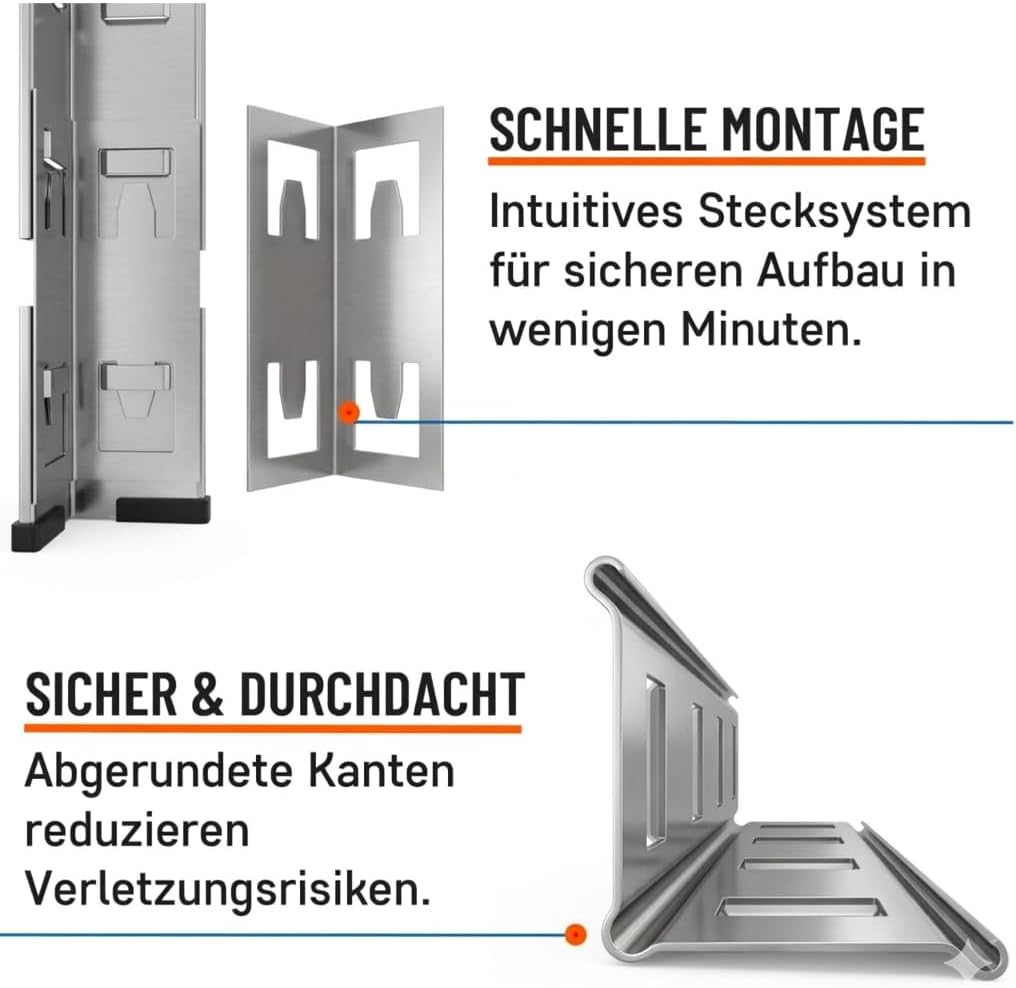 baudim - 180x60x40cm Schwerlastregal/Steckregal mit 5 Böden und 175kg Tragkraft, Metallregal, Garage