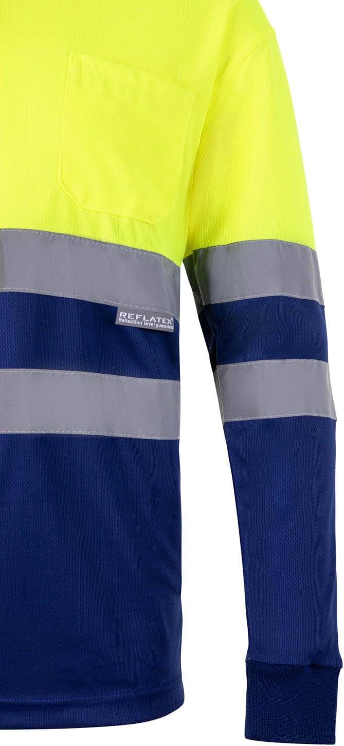 Velilla 175 - Signalshirt, langärmelig (Grösse XL) Farbe blau und gelb fluoreszierend XL Azul Y Amar