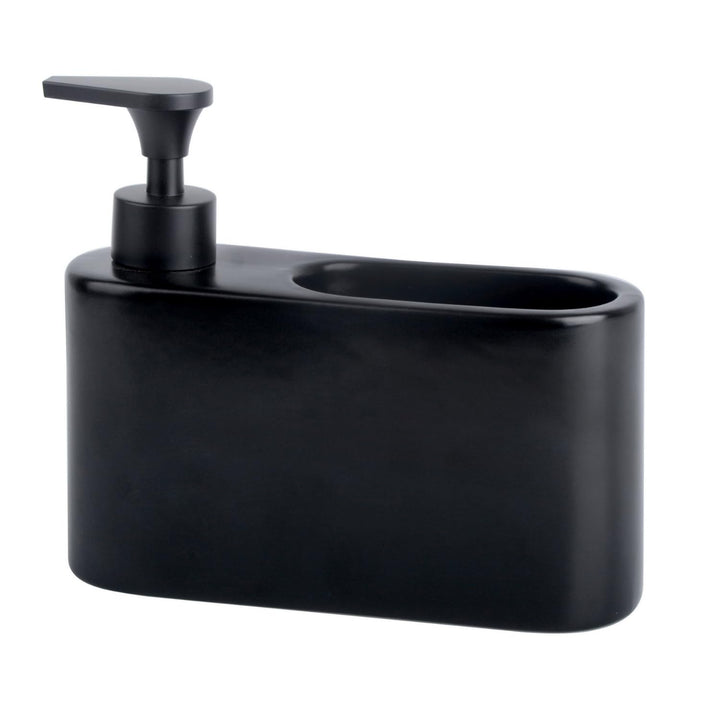 Spülmittelspender für Küche, Matt Schwarz Keramik Seifenspender, Spüli Spender, Spülspender und Soap