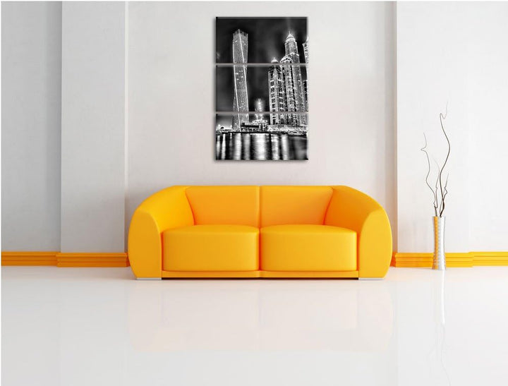 Pixxprint Dubai Burj al Arab als Leinwandbild | Grösse: 3 Teilig (120x80) | Wandbild| Kunstdruck | f