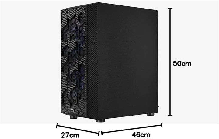 Aerocool Hive ARGB Mid Tower PC Gamng Case with Tempered Glass Window, 2 x ARGB Fans, 2 x USB 3.0, S