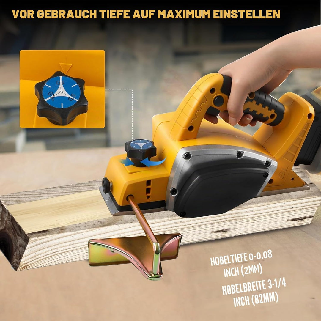 Kabellose elektrische Hand-Planer kompatibel mit Dewalt 20V Batterie, 15000RPM bürstenlose Power Hol