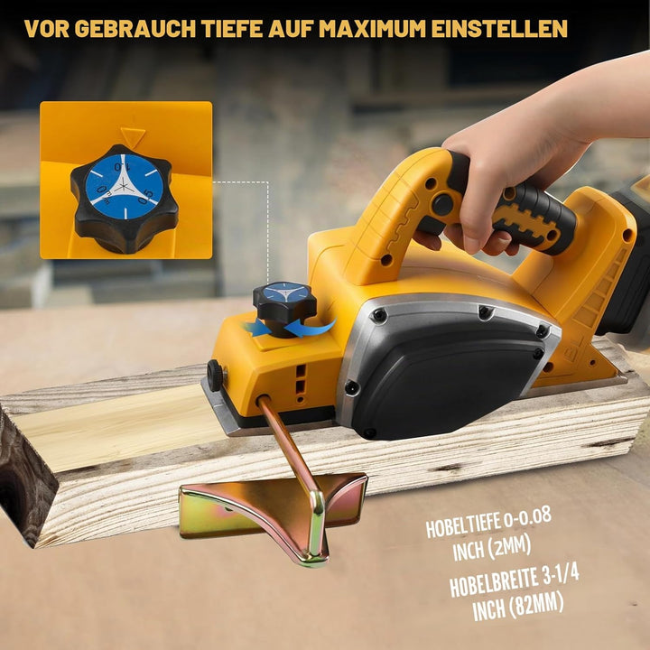 Kabellose elektrische Hand-Planer kompatibel mit Dewalt 20V Batterie, 15000RPM bürstenlose Power Hol