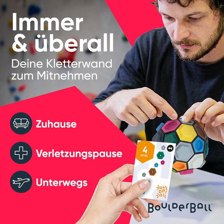 BOULDERBALL 3D Kletterball, Weltneuheit, Klettern auf kleinstem Raum - fördert Konzentration, Kreati