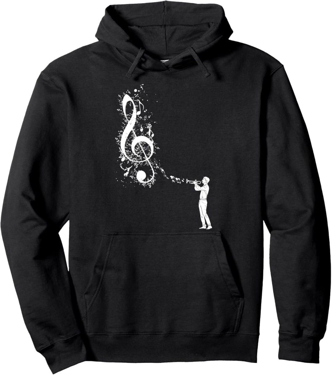 Trompetenspieler Musiknote Trompete Instrument Blasmusik Pullover Hoodie