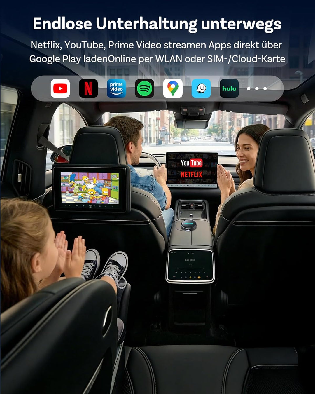 Ottocast P3 Pro, Wireless CarPlay & Android Auto Adapter mit Android 13, Snapdragon SM6225, 8GB RAM+