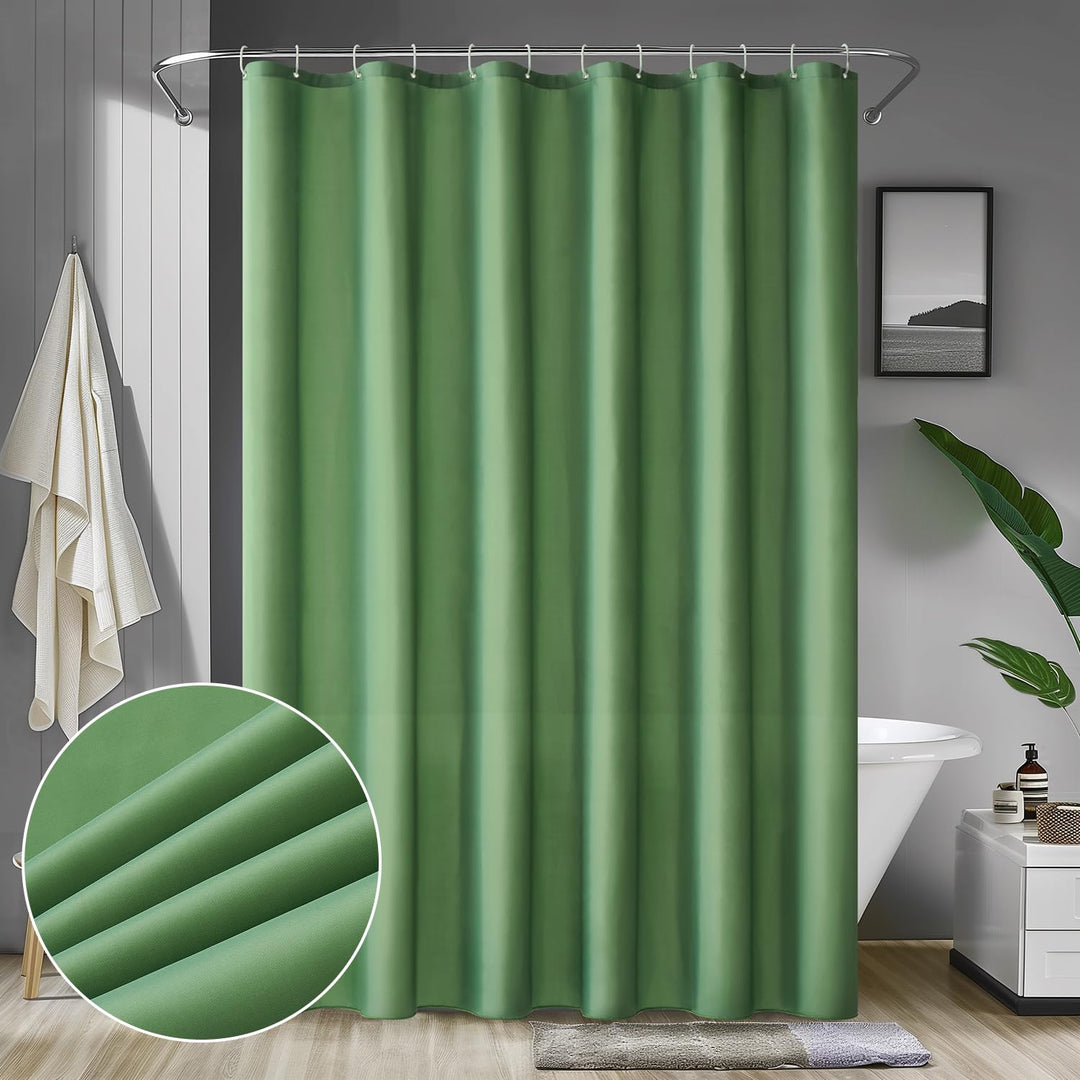 MIULEE Duschvorhang 240x200cm Grün Wasserdicht Badvorhang Anti-schimmel und Textil Waschbar Schnellt