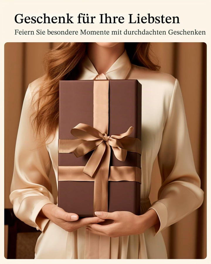 KILHS Uhrenbox mit 10 Fächern, Uhrenkasten mit grossem Glasdeckel, herausnehmbares Uhrenkissen, absc