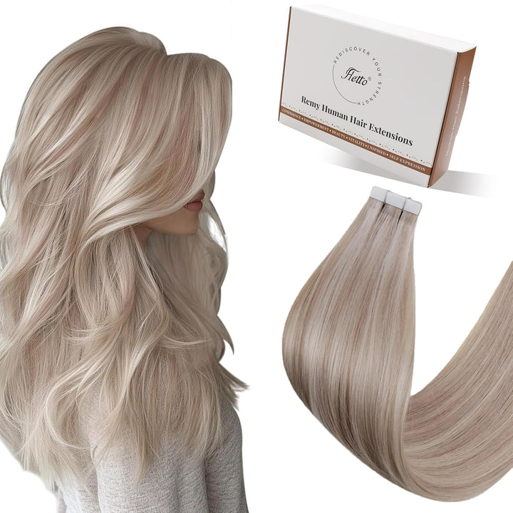 Hetto Echthaar Extensions Tape in Blond Extensions Tape in Echthaar Remy Tape Extensions Echthaar Du