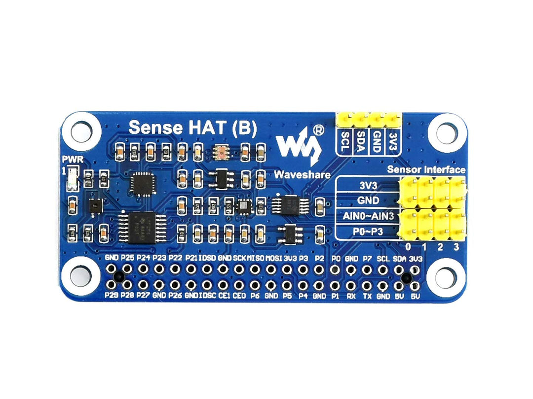 Waveshare Sense HAT (B) for Raspberry Pi Onboard Multi Powerful Sensors Such as Gyroscope Accelerome