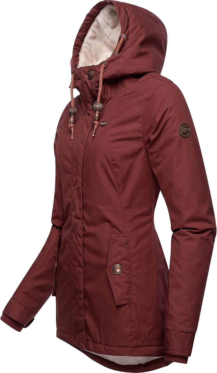 Ragwear Damen warme Winterjacke kurz mit Kapuze Monade XS-6XL M Terracotta22, M Terracotta22