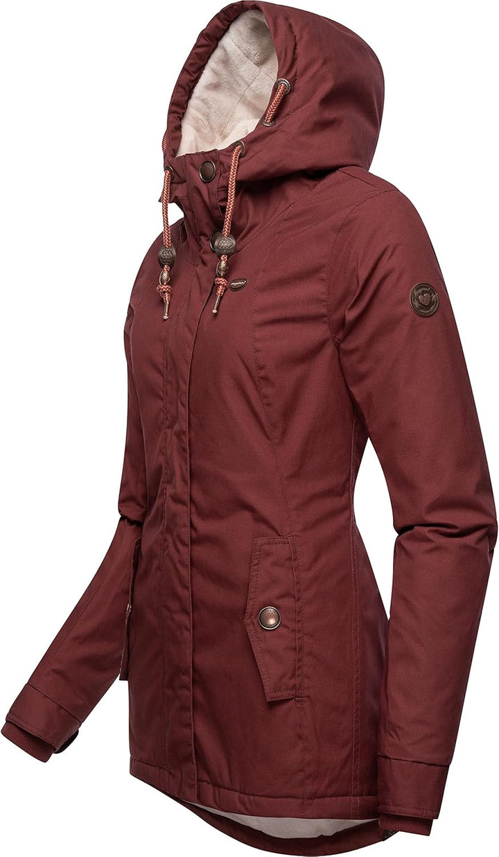 Ragwear Damen warme Winterjacke kurz mit Kapuze Monade XS-6XL M Terracotta22, M Terracotta22